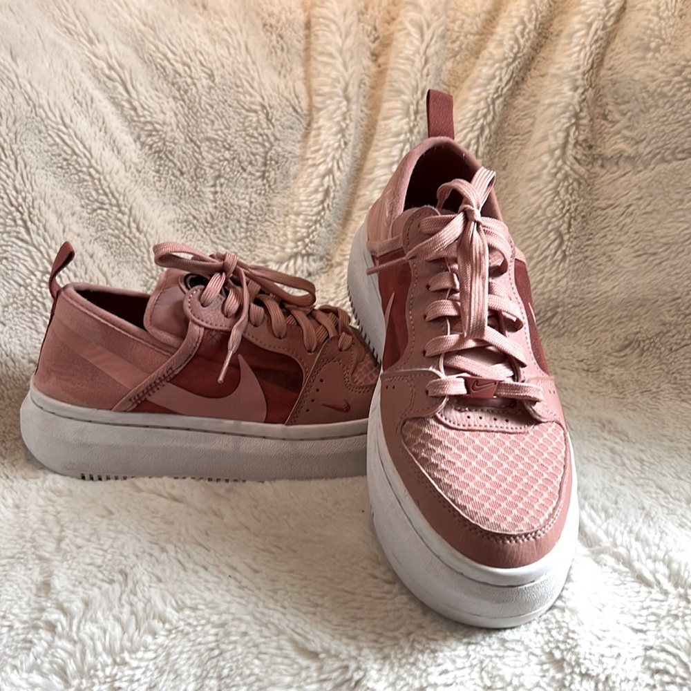 Nike Court Vision Alta "Rust Pink/Canyon Pink/White" Women size 7.5